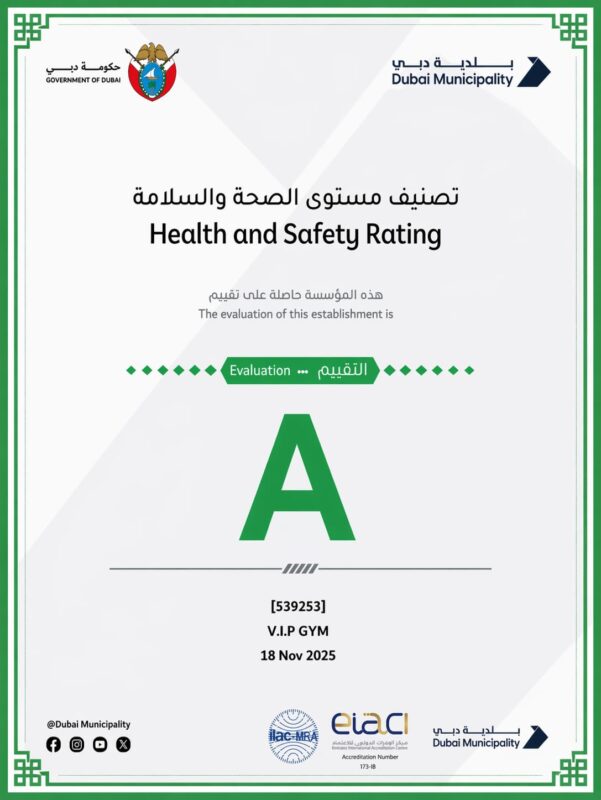 vip gym health and safety rating